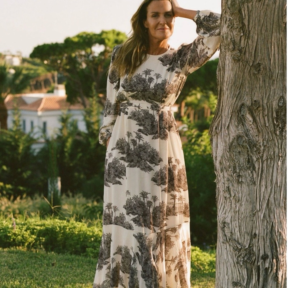 Tuckernuck India Hicks Toile Hibiscus Hill Sz MXL NWT Maxi Dress Lined